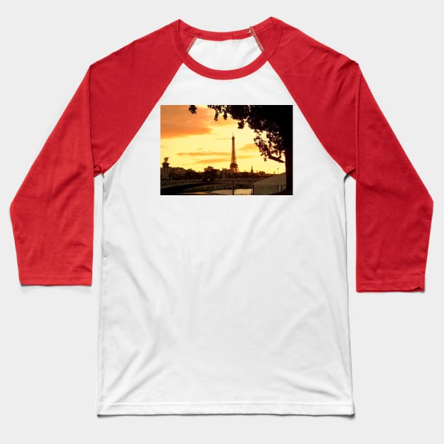 A Paris  walk at sunset Baseball T-Shirt by stevepaint